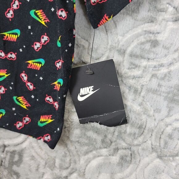 Nike Shirt  Womens Extra Small Black Crop Top Sunglasses All Over Print Rainbow - Picture 4 of 11